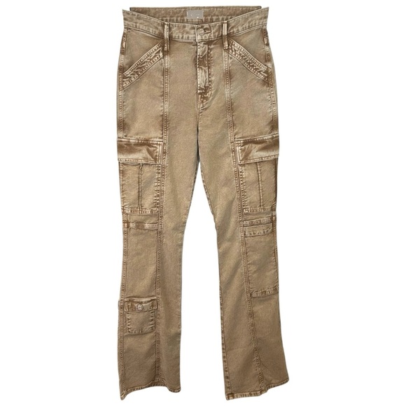 MOTHER - Women’s ‘Swiss Army Desperado’ Heel Flare Jeans - Light Brown, Size 26 - Picture 17 of 17